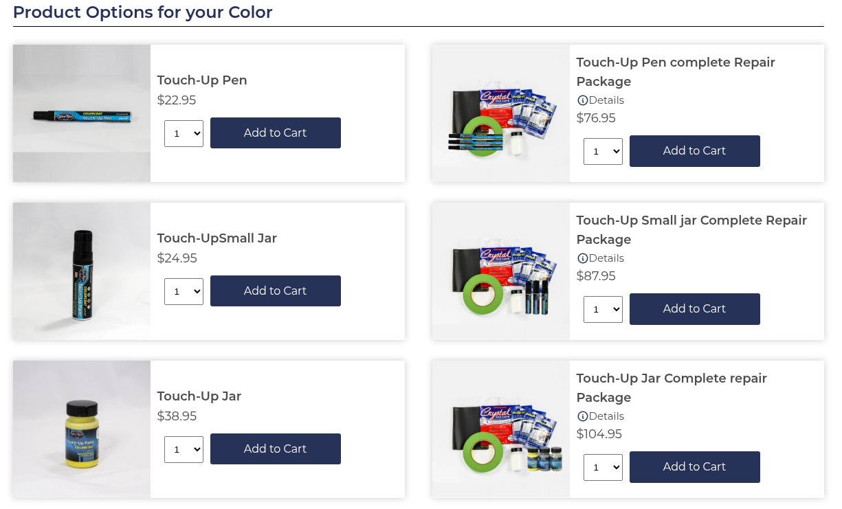 ColorRite product options for paint
